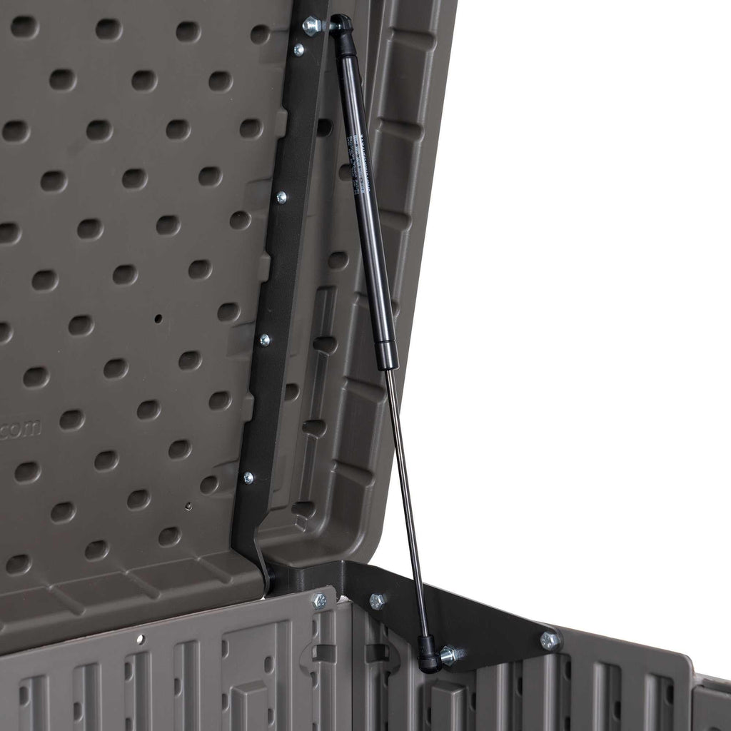 Plastic Bin Storage Shed 2124 Litres Wood Grain with Floor - Light Brown - view 12