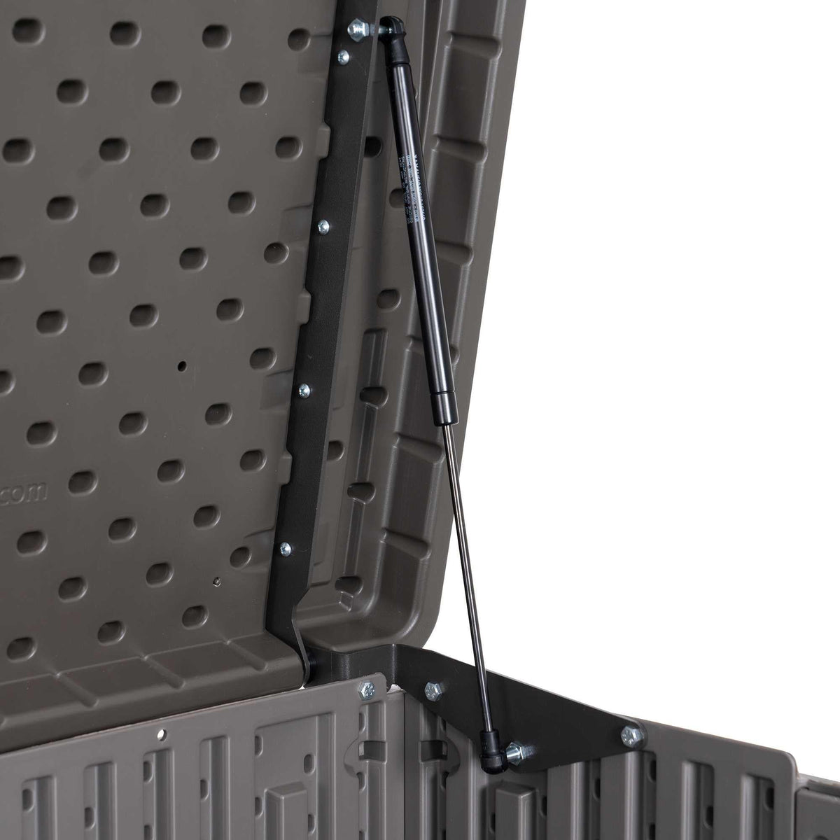 Plastic Bin Storage Shed 2124 Litres Wood Grain with Floor - Light Brown - view 12