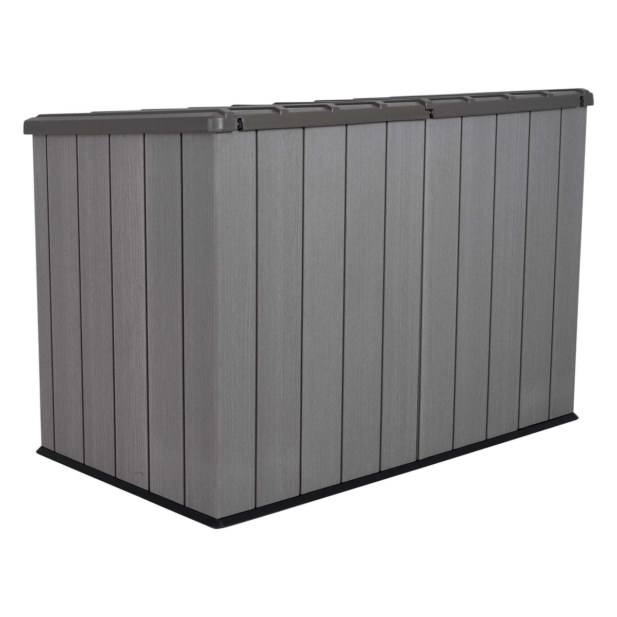 Plastic Bin Storage Shed 2124 Litres Wood Grain with Floor - Light Brown - view 5
