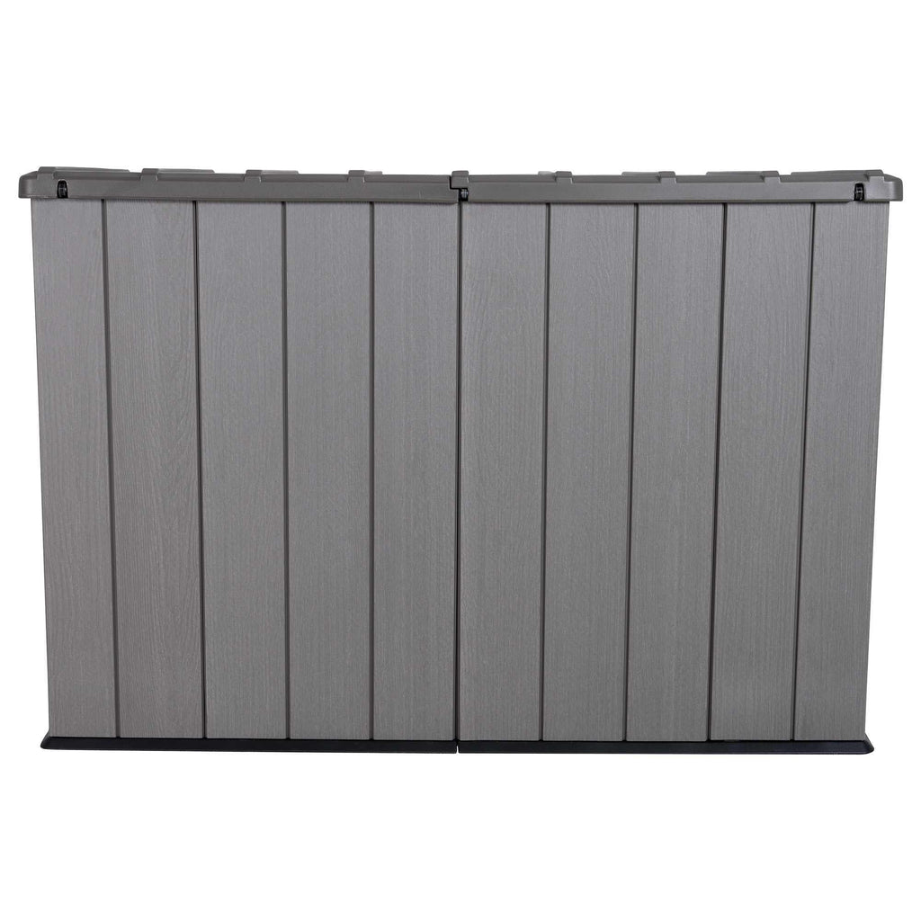 Plastic Bin Storage Shed 2124 Litres Wood Grain with Floor - Light Brown - view 6