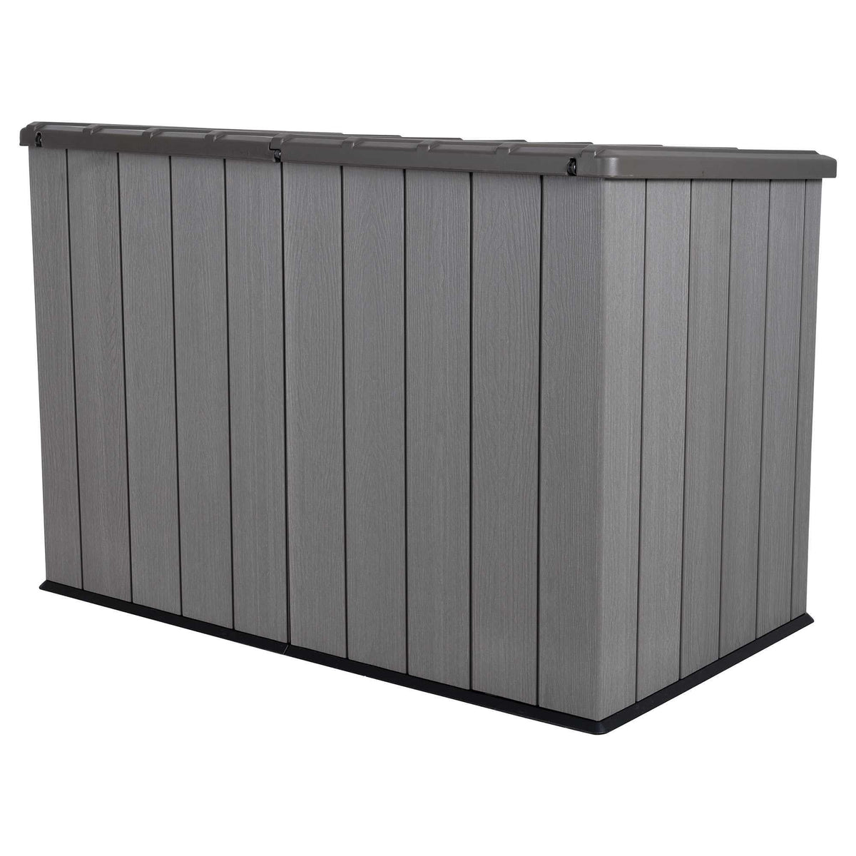 Plastic Bin Storage Shed 2124 Litres Wood Grain with Floor - Light Brown - view 7