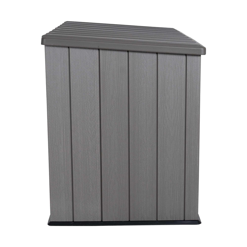 Plastic Bin Storage Shed 2124 Litres Wood Grain with Floor - Light Brown - view 8
