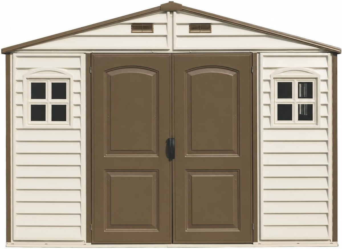 Plastic Garden Shed 3.2 x 2.5 m (10 x 8 ft) with Double Doors and 3 Windows - image 17