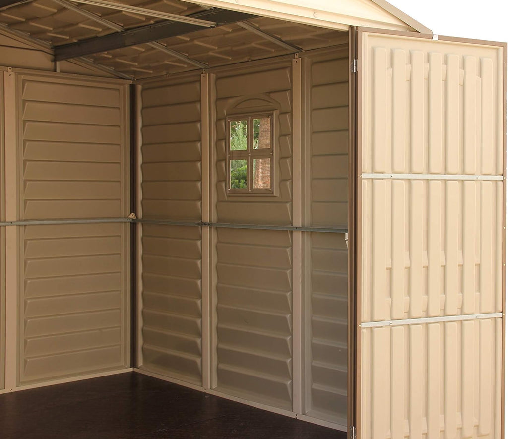 Plastic garden shed 10 x 8 ft with double doors and three windows - view 22
