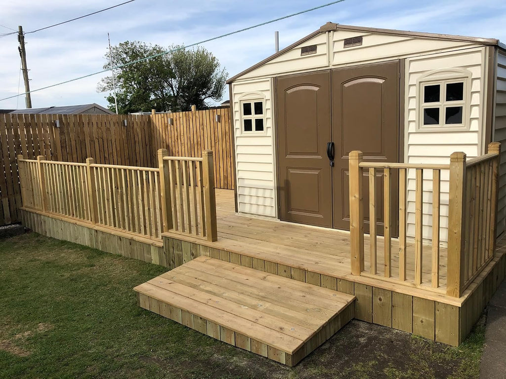 Plastic garden shed 10 x 8 ft with double doors and three windows - view 25