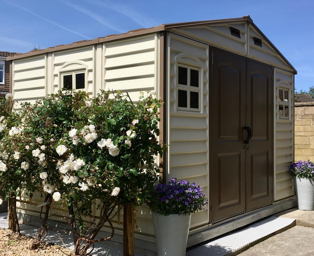 Plastic Garden Shed 3.2 x 2.5 m (10 x 8 ft) with Double Doors and 3 Windows - image 7