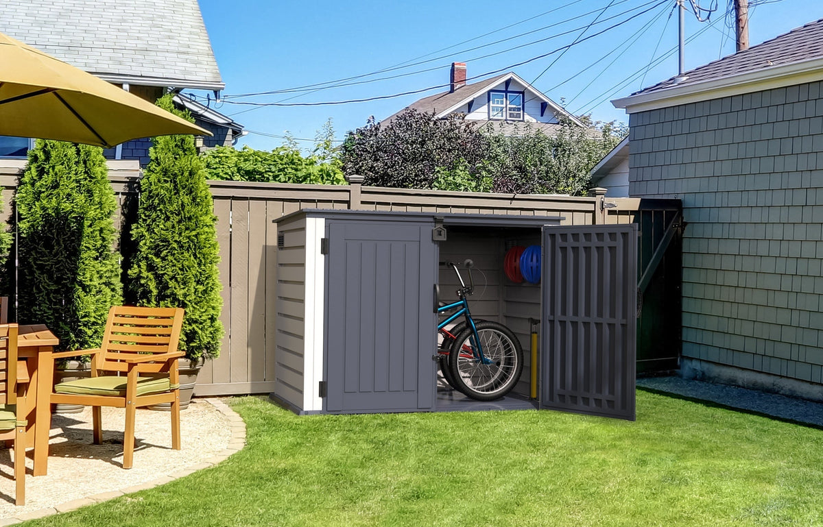 Plastic Wheelie Bin Store 2100 Litres for Two 240 Litre Bins - Light Grey - view 2