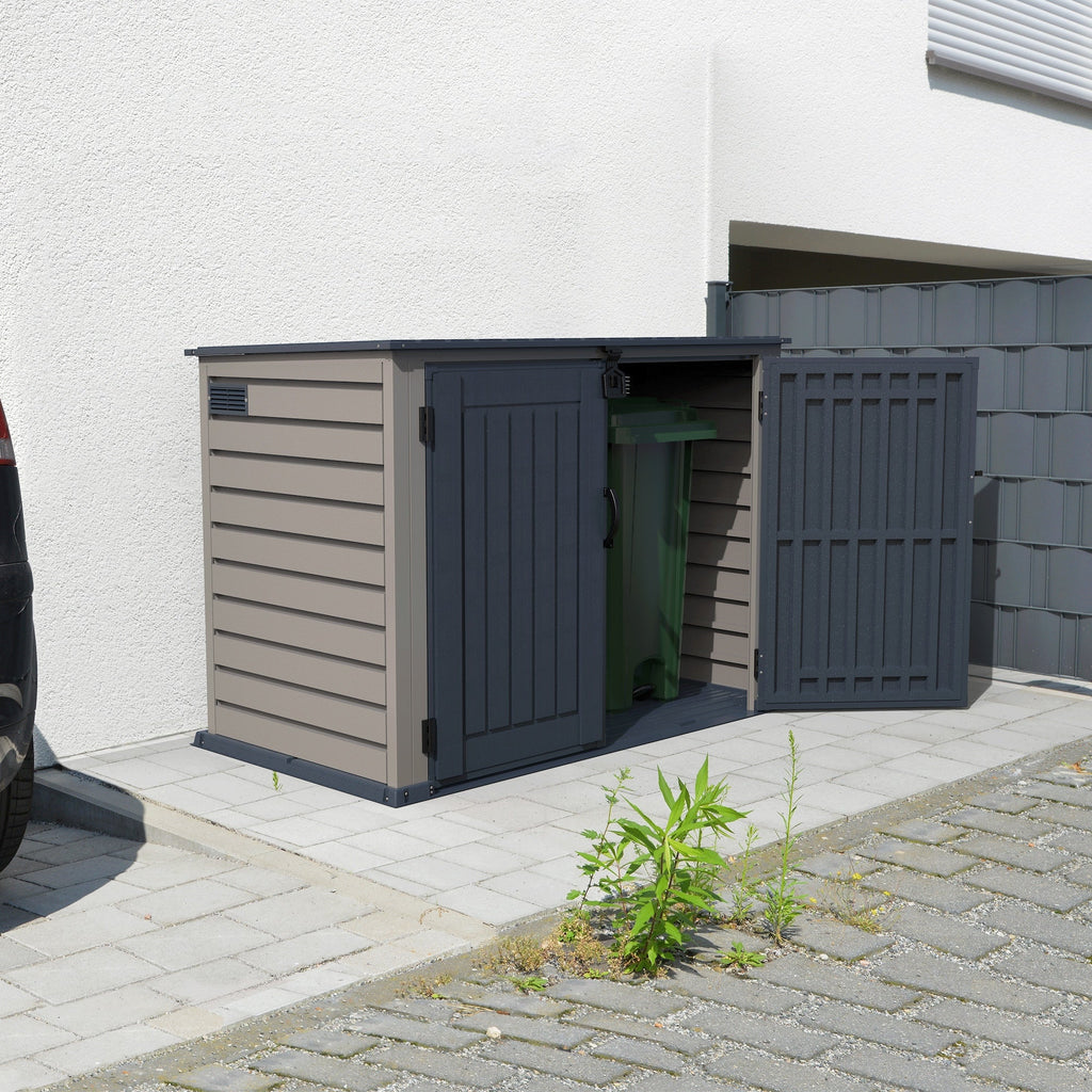 Plastic Wheelie Bin Store 2100 Litres for Two 240 Litre Bins - Light Grey - view 23