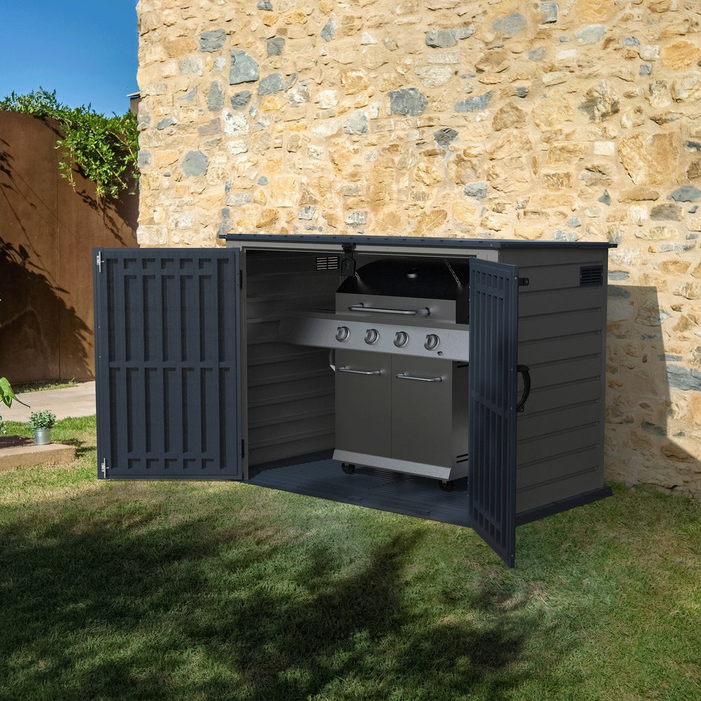 Plastic Wheelie Bin Store 2100 Litres for Two 240 Litre Bins - Light Grey - view 5