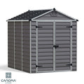Polycarbonate and Aluminium Garden Shed 1.8 x 2.4 m (6 x 8 ft) Dark Grey with Floor - image 1