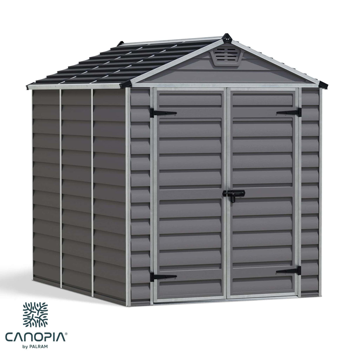 Polycarbonate and Aluminium Garden Shed 1.8 x 2.4 m (6 x 8 ft) Dark Grey with Floor - image 1