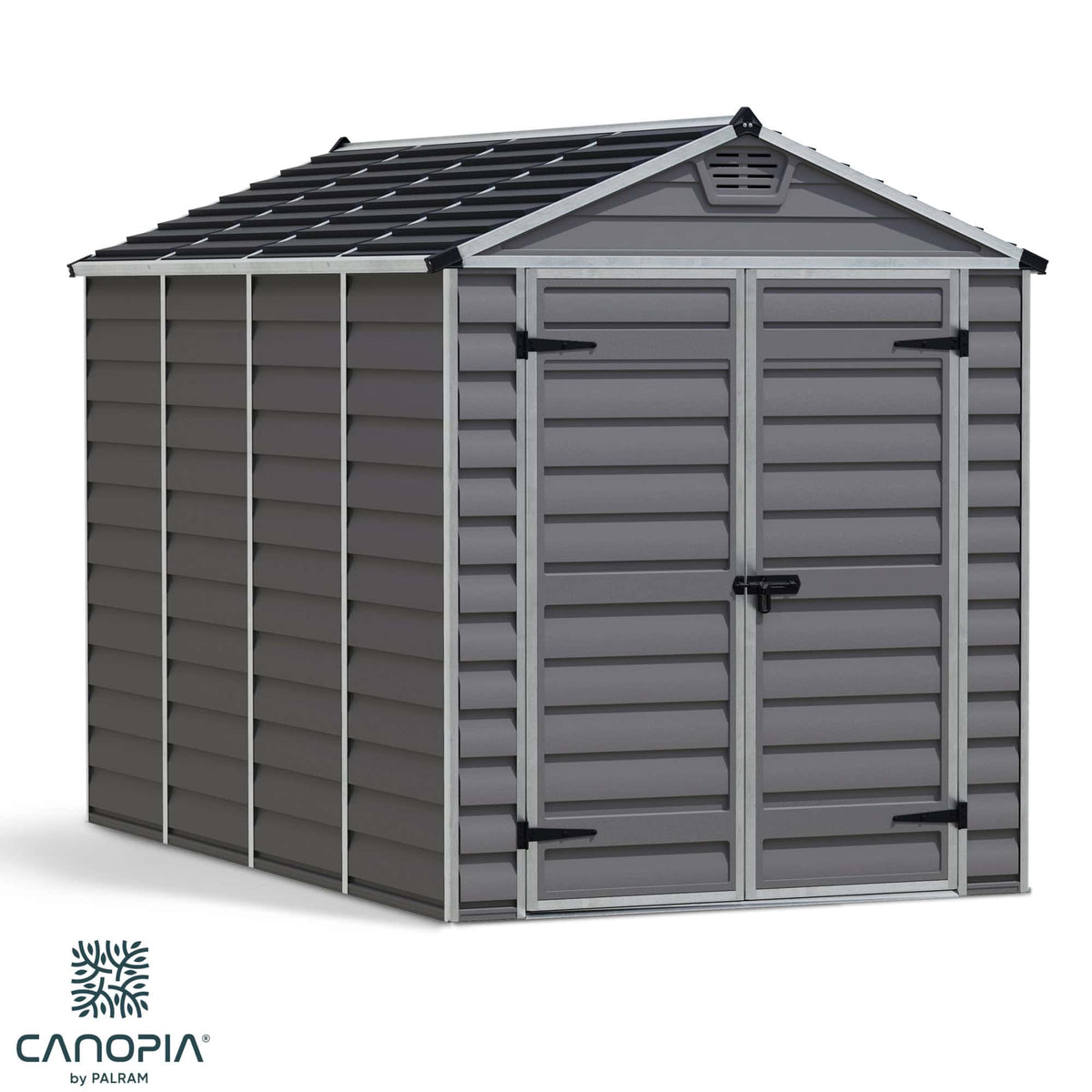 Polycarbonate and Aluminium Garden Shed 1.8 x 3 m (6 x 10 ft) Dark Grey Roof Light - image 1