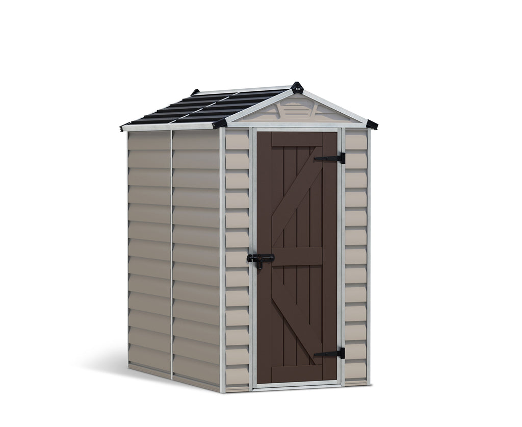 Polycarbonate Garden Shed 1.9 x 1 m (6 x 4 ft) Aluminium Frame - Tan - image 1