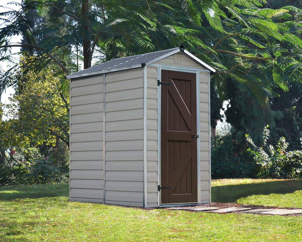 Polycarbonate Garden Shed 1.9 x 1 m (6 x 4 ft) Aluminium Frame - Tan - image 2