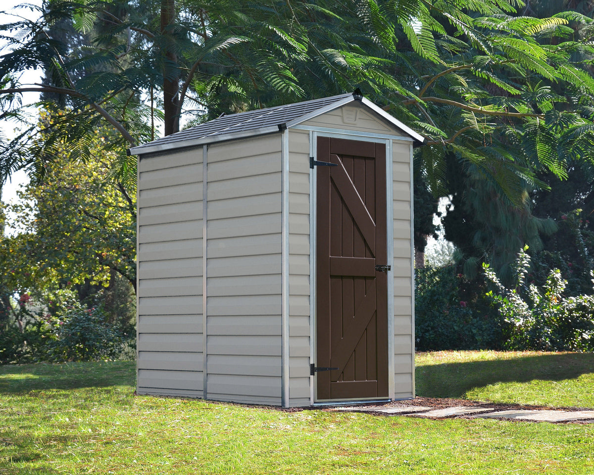Polycarbonate Garden Shed 1.9 x 1 m (6 x 4 ft) Aluminium Frame - Tan - image 2