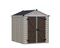 Polycarbonate Garden Shed 2.3 x 1.9 m (6 x 8 ft) Double Door - Tan - image 1