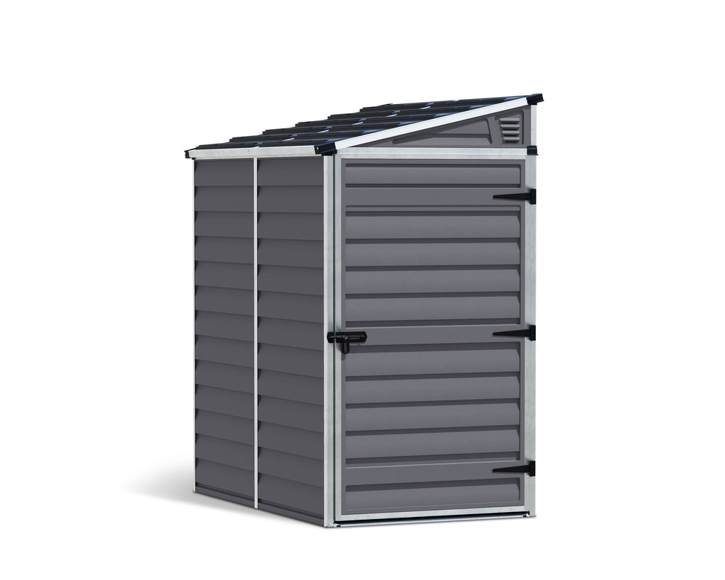 Polycarbonate Lean-To Shed 1.8 x 1.2 m (4 x 6 ft) Aluminium Frame - Grey - image 1