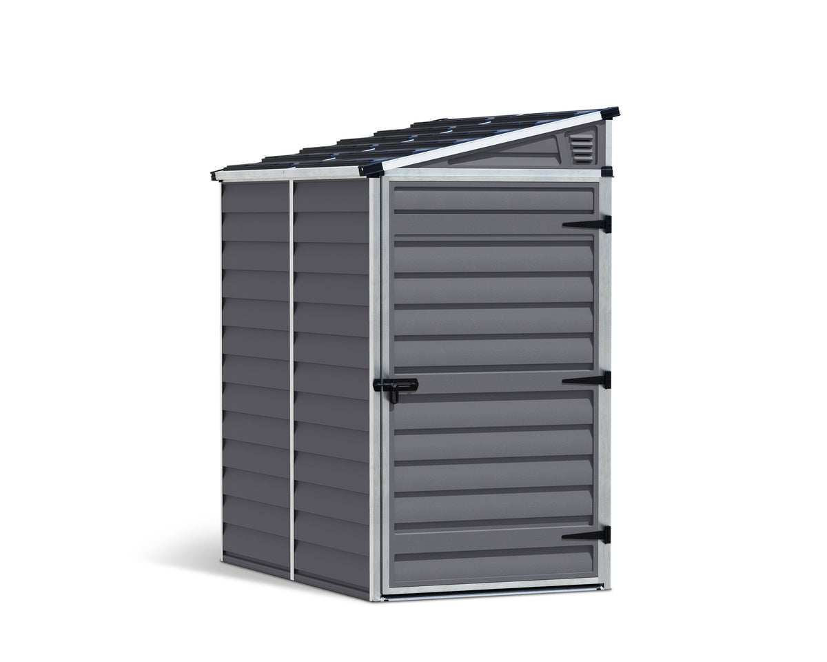 Polycarbonate Lean-To Shed 1.8 x 1.2 m (4 x 6 ft) Aluminium Frame - Grey - image 1