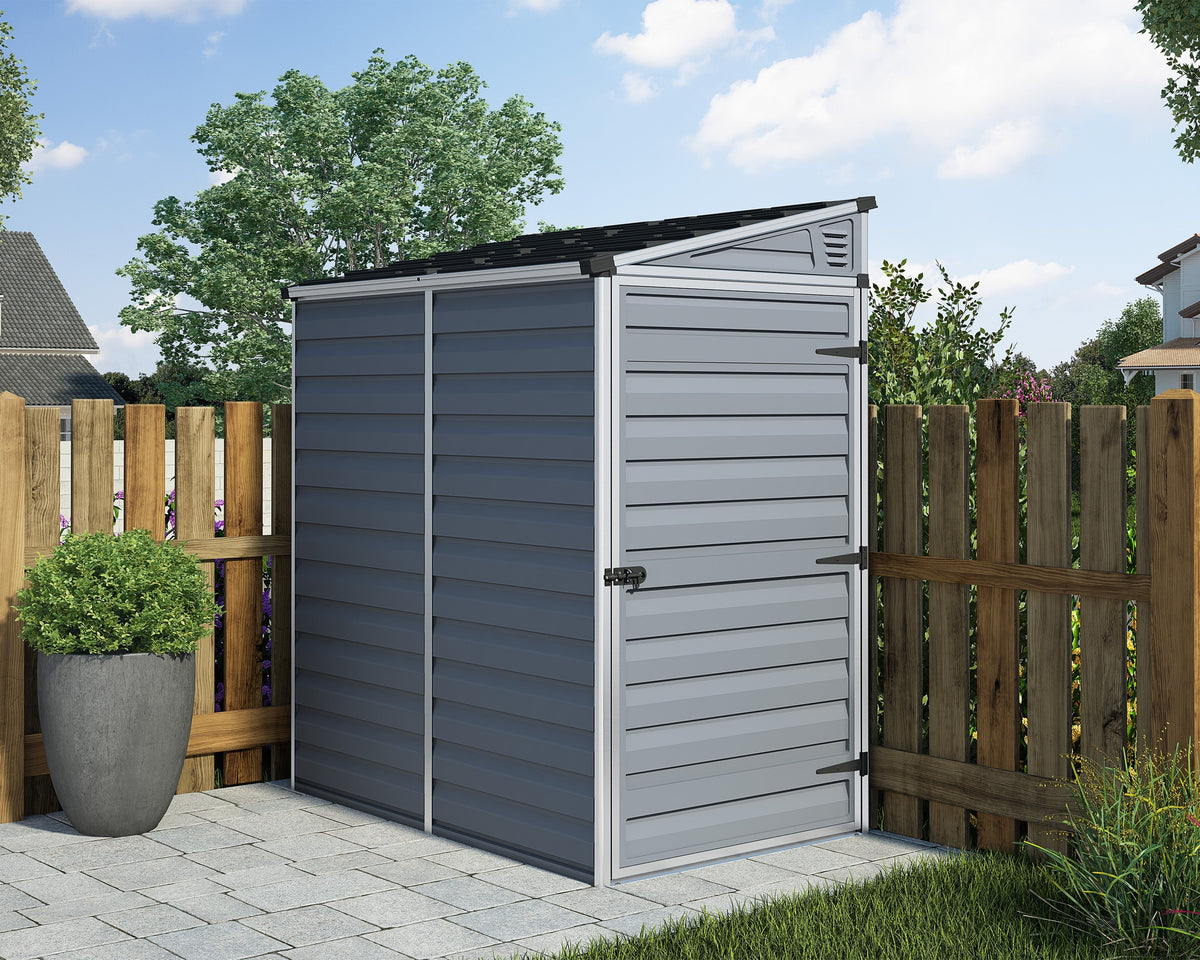 Polycarbonate Lean-To Shed 1.8 x 1.2 m (4 x 6 ft) Aluminium Frame - Grey - image 2