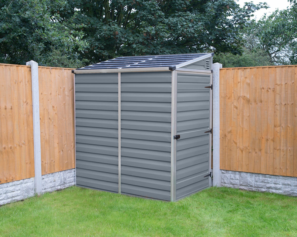 Polycarbonate Lean-To Shed 1.8 x 1.2 m (4 x 6 ft) Aluminium Frame - Grey - image 3