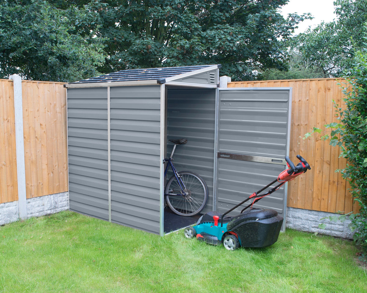Polycarbonate Lean-To Shed 1.8 x 1.2 m (4 x 6 ft) Aluminium Frame - Grey - image 4