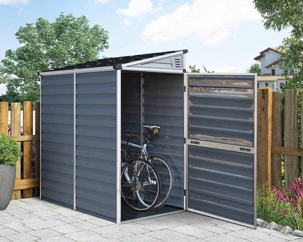 Polycarbonate Lean-To Shed 1.8 x 1.2 m (4 x 6 ft) Aluminium Frame - Grey - image 5