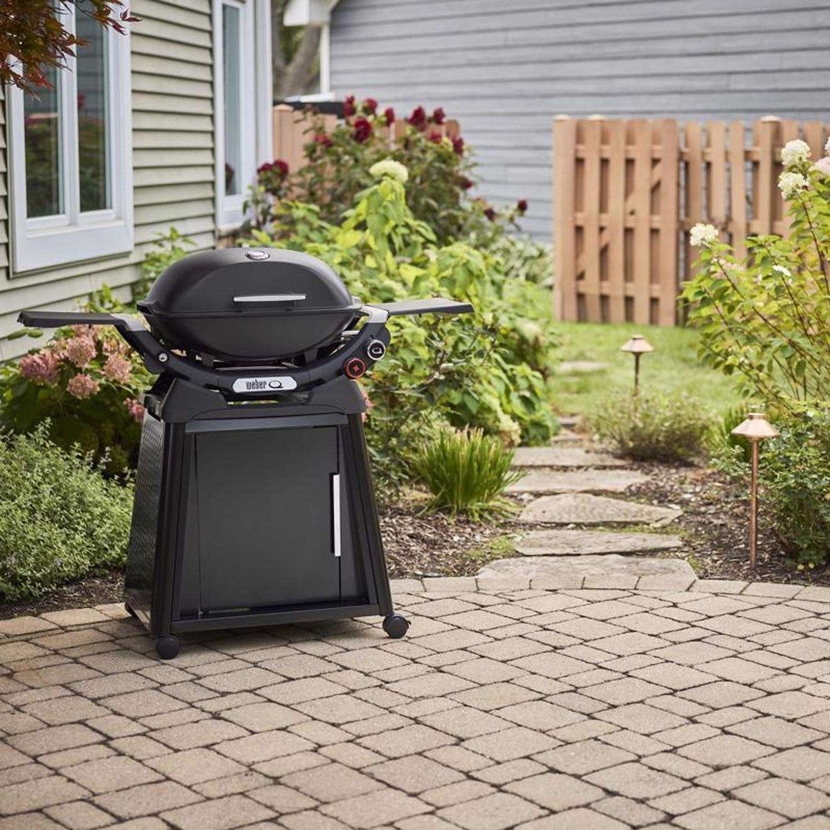 Portable Two-Burner Propane Gas Barbecue with Wheeled Cart 18,000 BTU - view 2