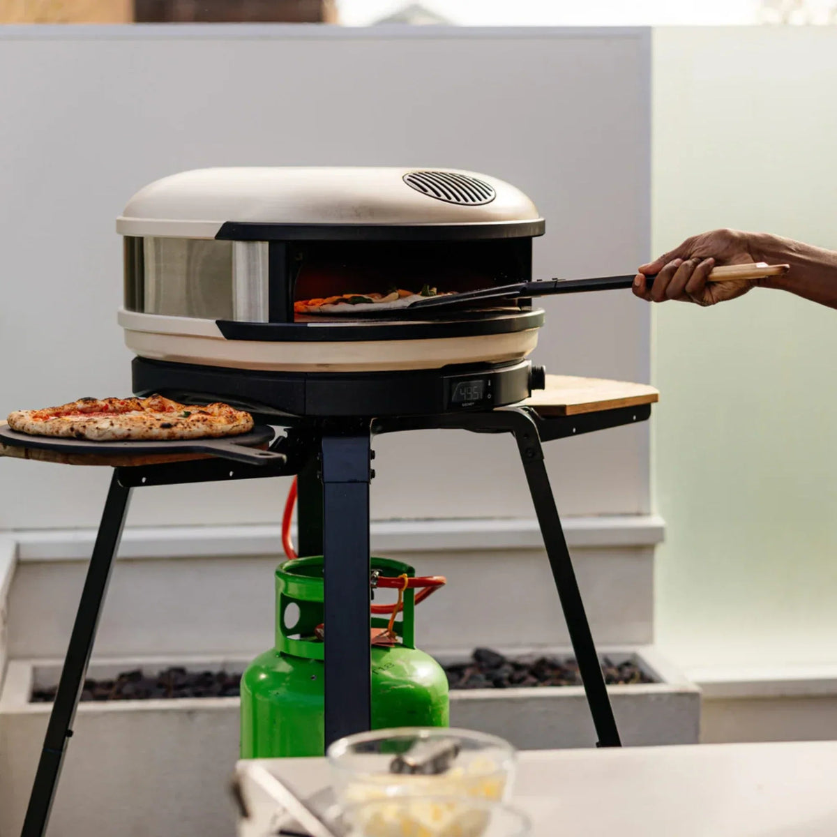 Propane Gas Pizza Oven with Wheeled Stand and Digital Thermometer - image 2
