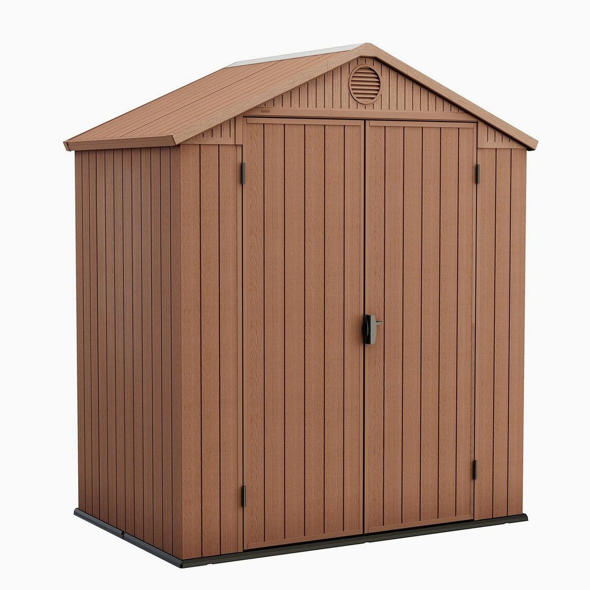 Resin Apex Garden Shed 6 x 4ft Double Door Brown - image 1