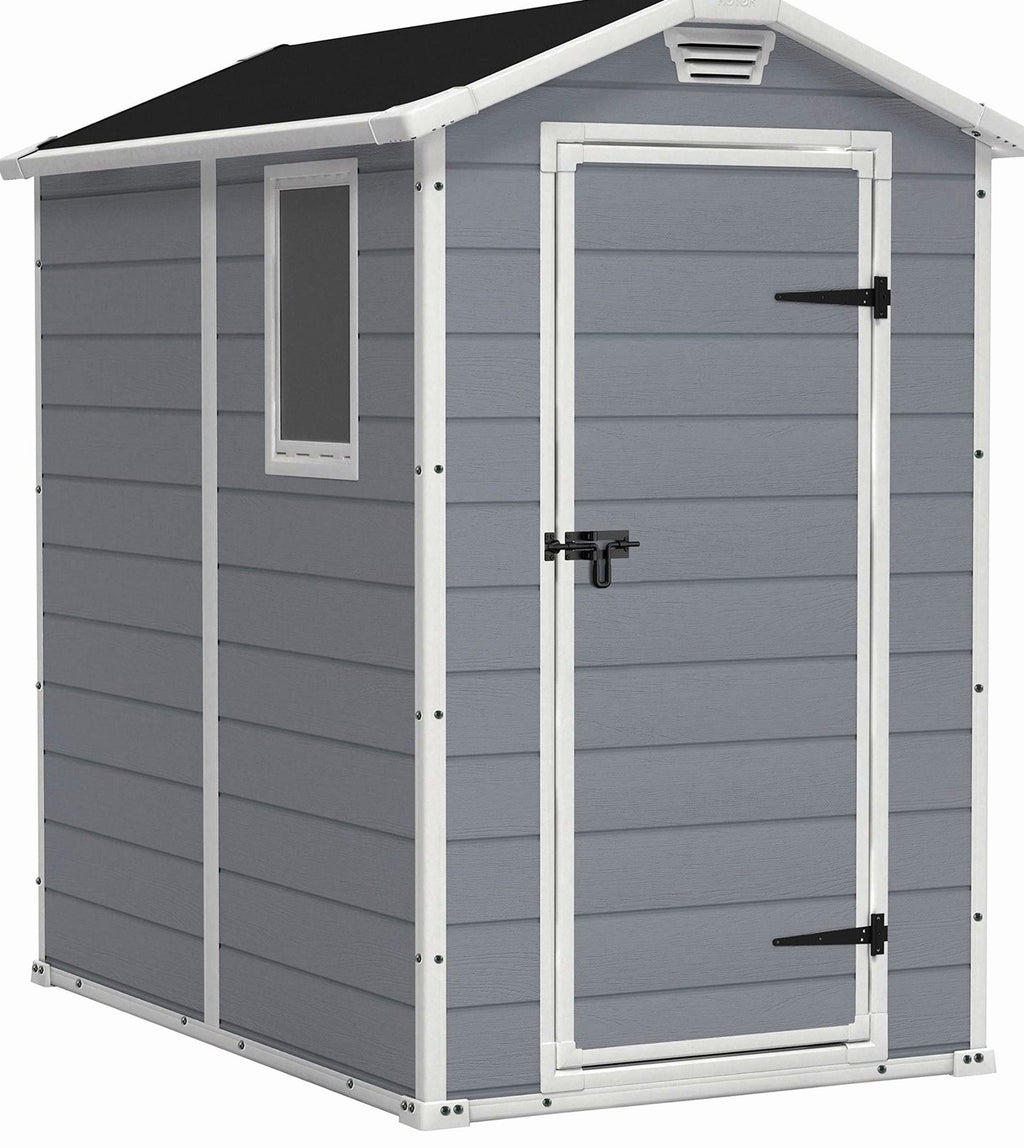 Resin Apex Garden Shed 6 x 4ft Grey - image 1