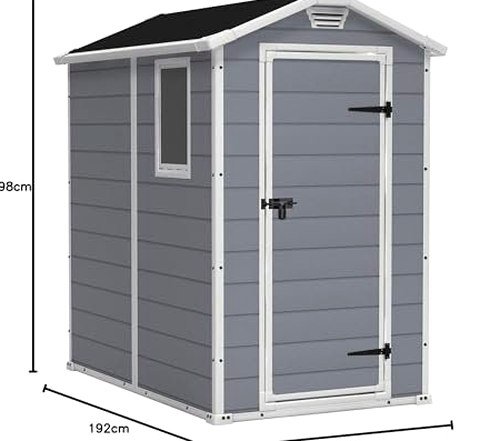 Resin Apex Garden Shed 6 x 4ft Grey - image 2