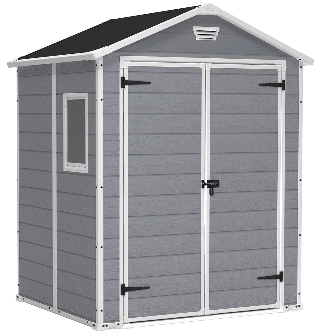 Resin Apex Garden Shed 6 x 5ft Grey - image 1