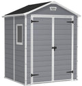 Resin Apex Garden Shed 6 x 5ft Grey - image 1