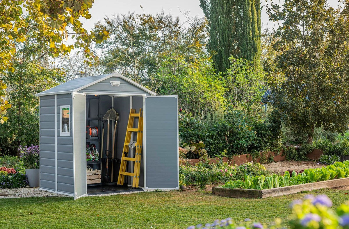 Resin Apex Garden Shed 6 x 5ft Grey - image 8