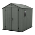Resin Apex Garden Shed 6 x 8ft Double Door Green - image 1