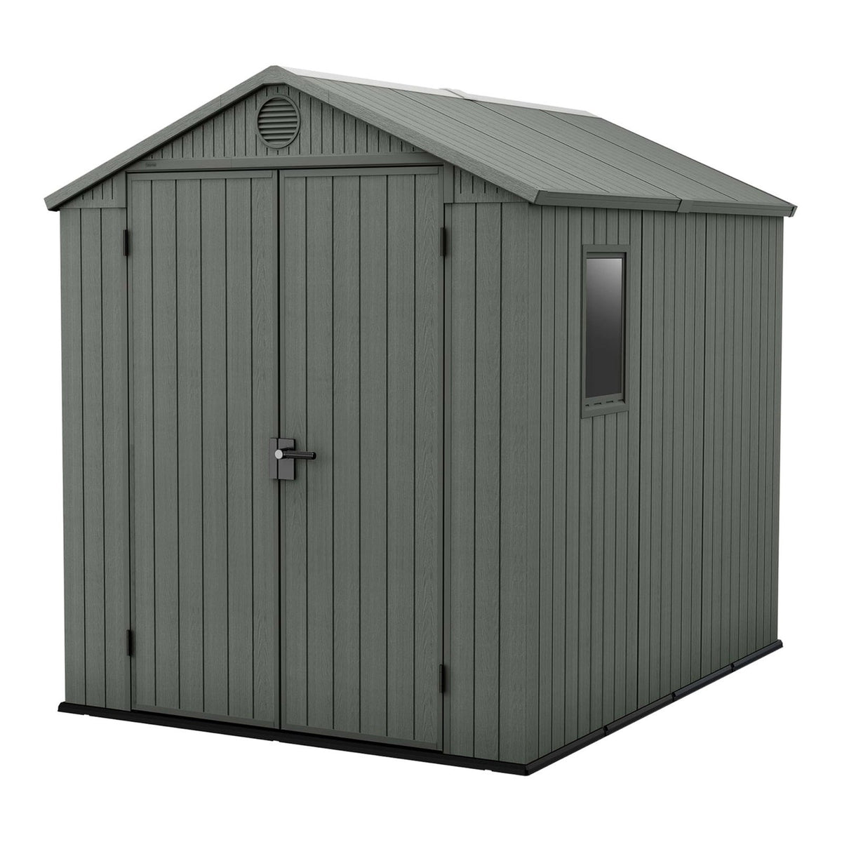 Resin Apex Garden Shed 6 x 8ft Double Door Green - image 1