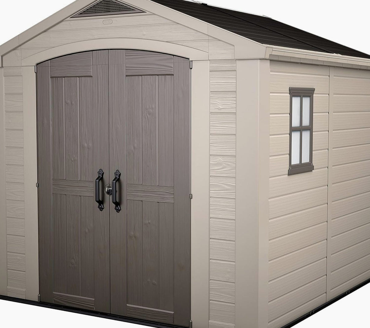 Resin Apex Garden Shed 8 x 8ft Beige - image 1