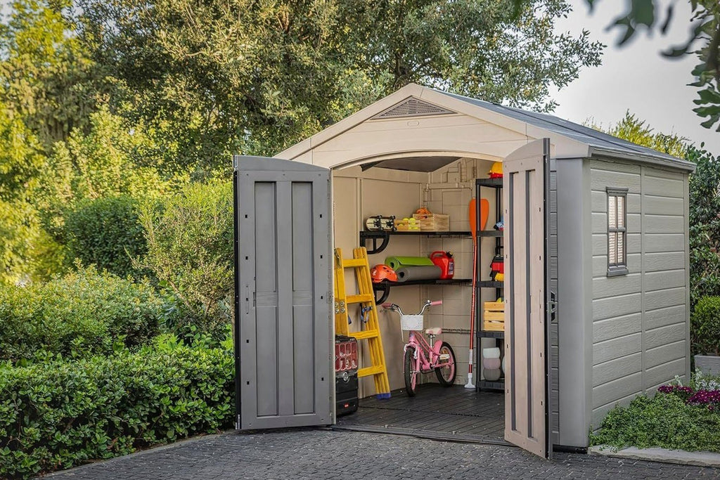 Resin Apex Garden Shed 8 x 8ft Beige - image 7