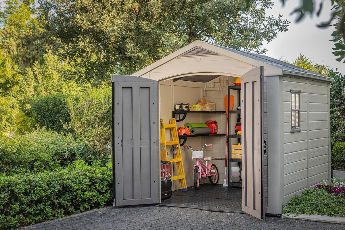 Resin Apex Garden Shed 8 x 8ft Beige - image 7