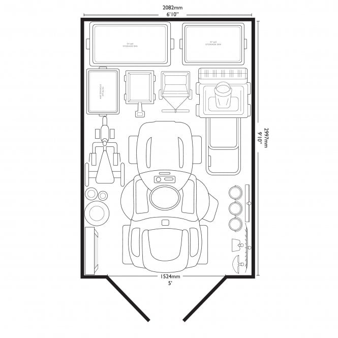 Resin Garden Shed 7 x 10 ft with Windowed Double Doors - Large - image 6