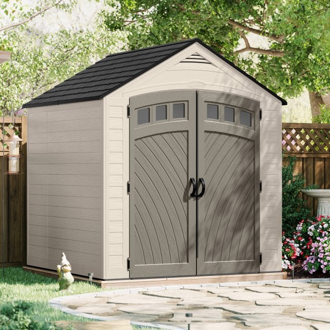 Resin Garden Shed 7 x 7 ft with Windowed Double Doors and Metal Hinges - image 1