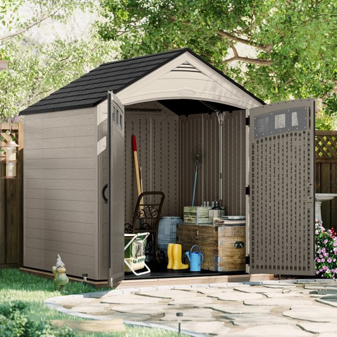 Resin Garden Shed 7 x 7 ft with Windowed Double Doors and Metal Hinges - image 3