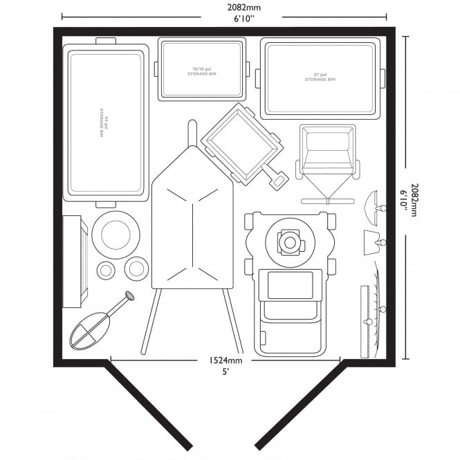Resin Garden Shed 7 x 7 ft with Windowed Double Doors and Metal Hinges - image 6