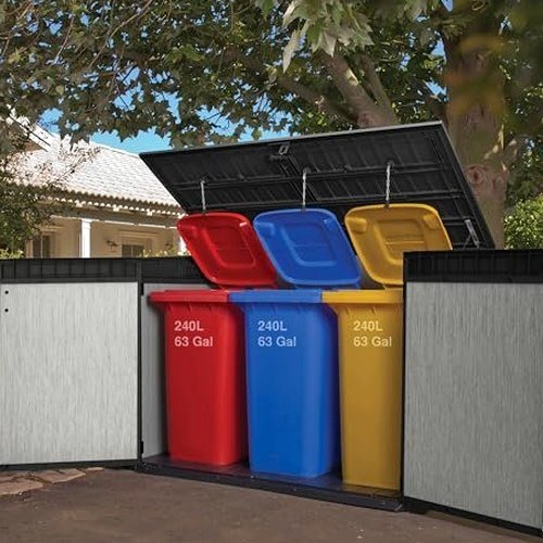Resin Garden Storage Box 190.5 x 109.3 x 132.5 cm Grey - image 6