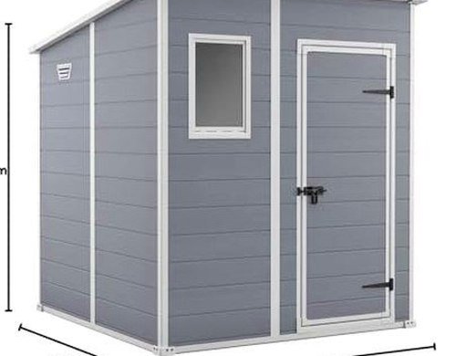 Resin Pent Garden Shed 6 x 6ft Grey - image 2