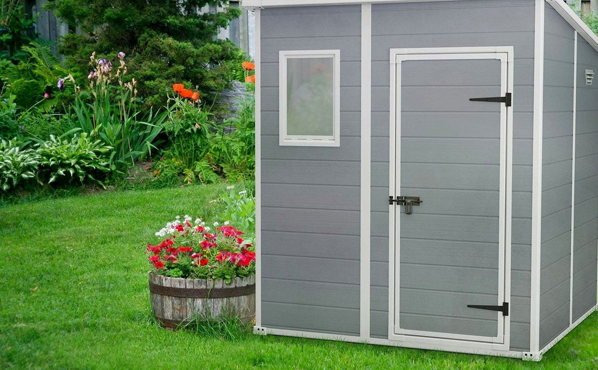 Resin Pent Garden Shed 6 x 6ft Grey - image 6