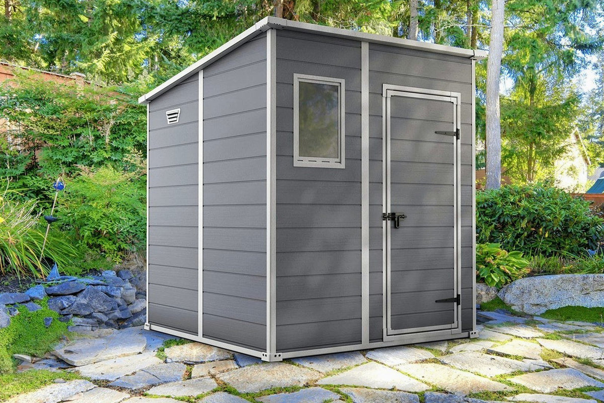 Resin Pent Garden Shed 6 x 6ft Grey - image 7