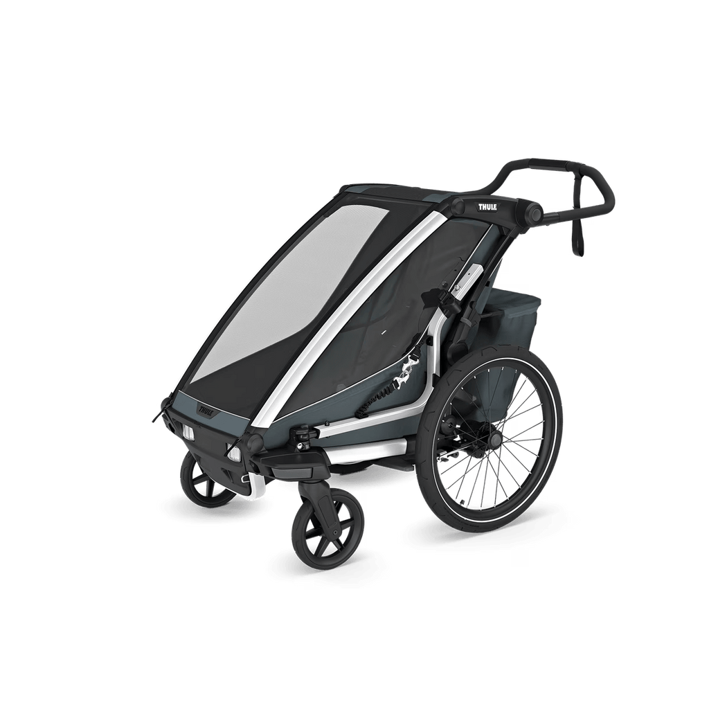 Single Seat Child Bike Trailer and Stroller - Dark Grey