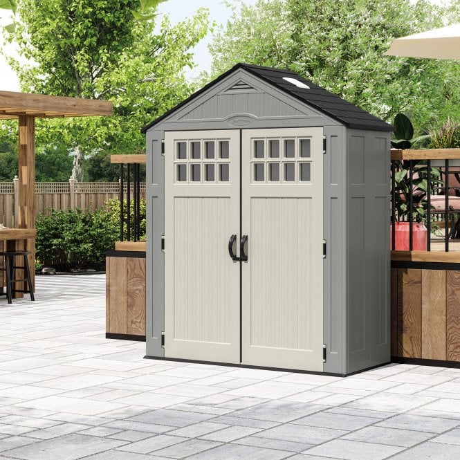 Slim Multi-Wall Resin Garden Shed 1.9 x 0.84 m (6 x 3 ft) with Roof Window - image 1