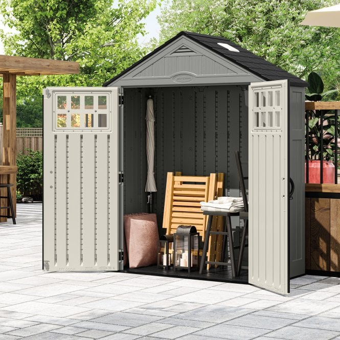 Slim Multi-Wall Resin Garden Shed 1.9 x 0.84 m (6 x 3 ft) with Roof Window - image 3